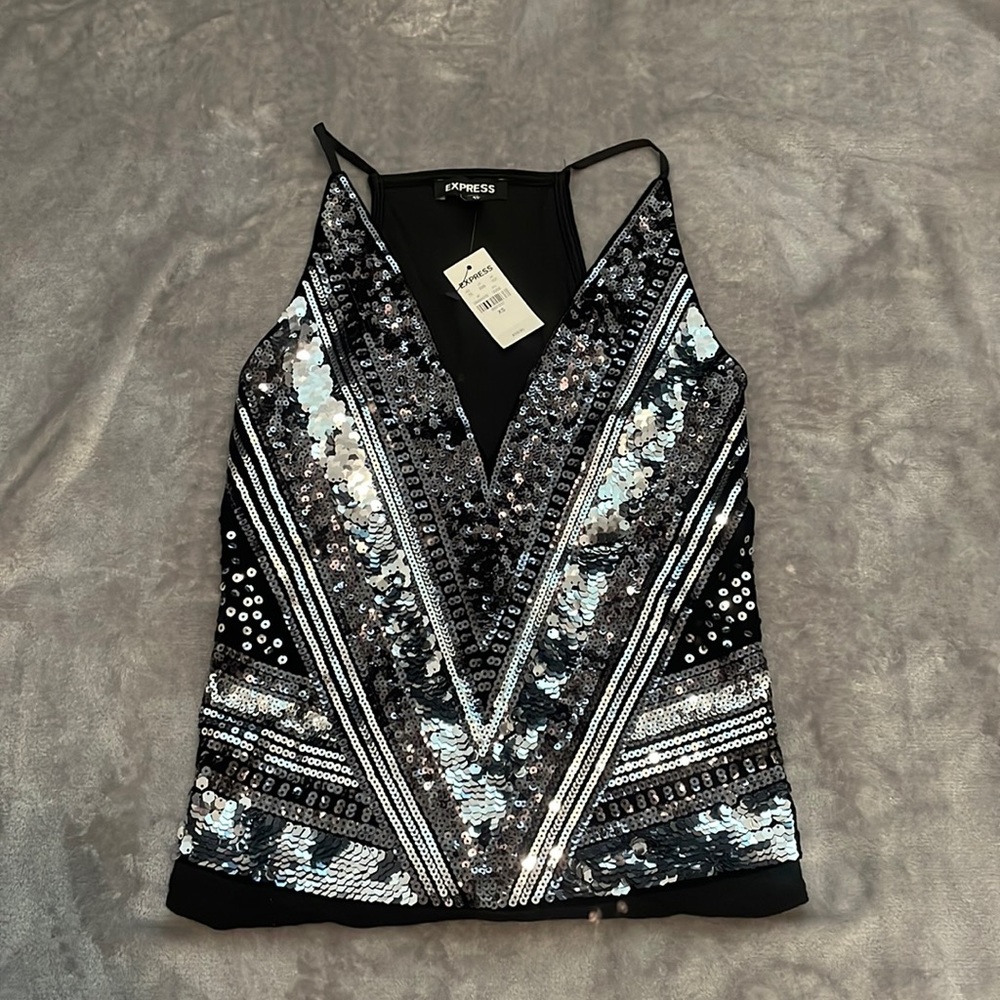 Sequin/velvet bodysuit